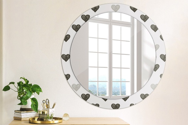 Miroir rond avec décoration Cœurs abstraits
