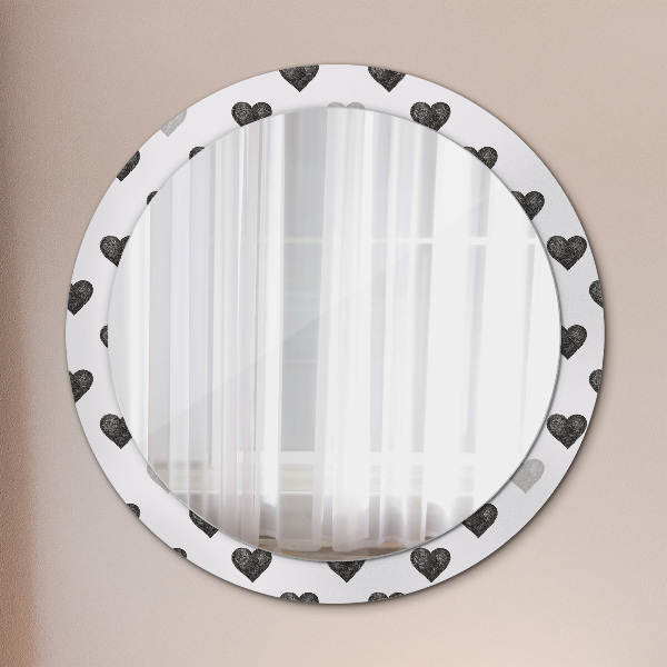 Miroir rond avec décoration Cœurs abstraits