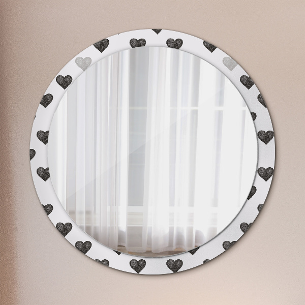 Miroir rond avec décoration Cœurs abstraits