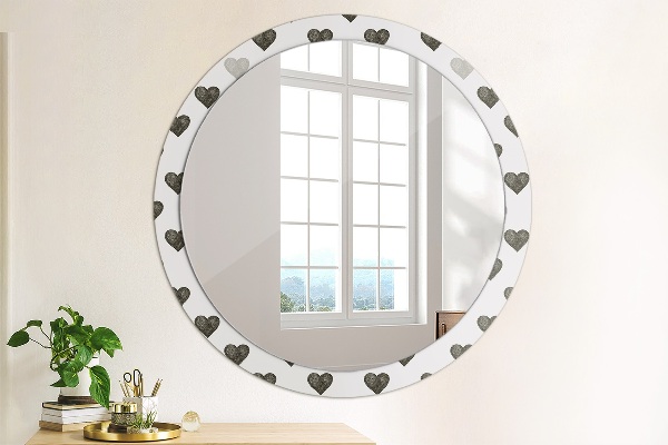 Miroir rond avec décoration Cœurs abstraits