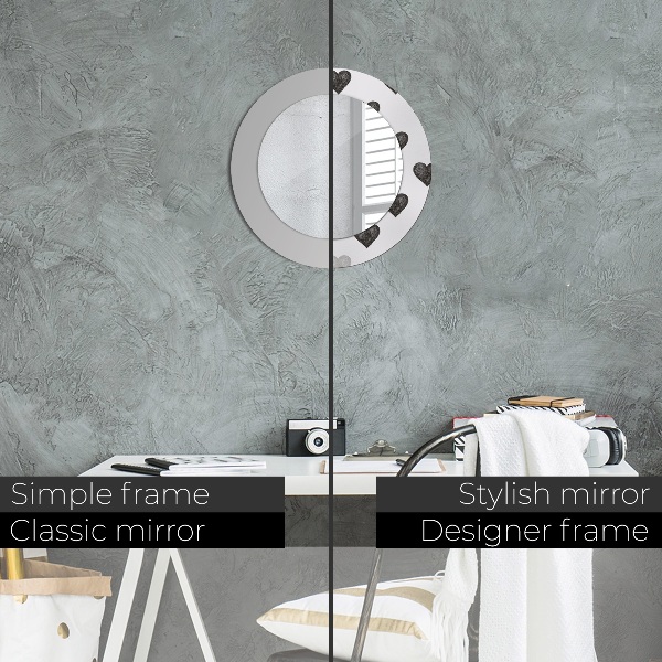 Miroir rond avec décoration Cœurs abstraits
