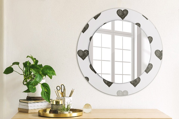 Miroir rond avec décoration Cœurs abstraits