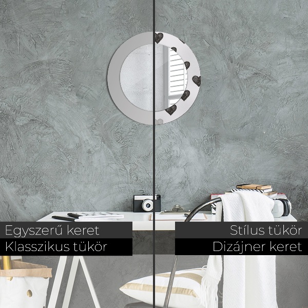 Miroir rond avec décoration Cœurs abstraits