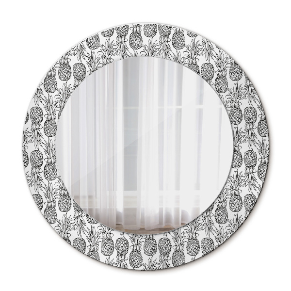 Miroir rond avec décoration Ananas