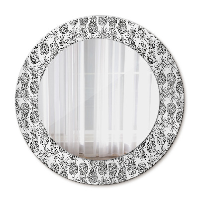 Miroir rond avec décoration Ananas