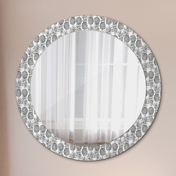 Miroir rond avec décoration Ananas