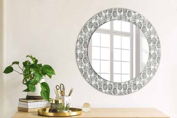 Miroir rond avec décoration Ananas
