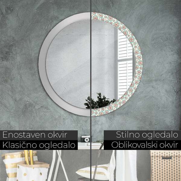Miroir rond avec décoration Motif boho