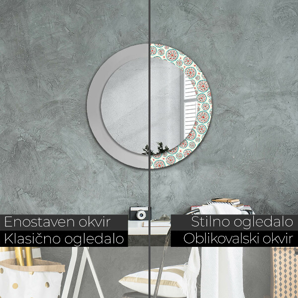 Miroir rond avec décoration Motif boho