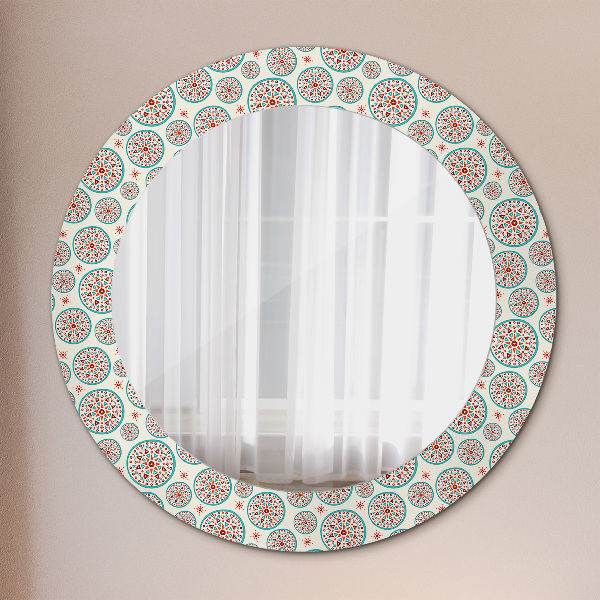 Miroir rond avec décoration Motif boho