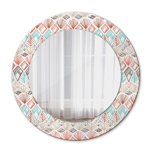 Miroir rond avec décoration Modèle ethnique