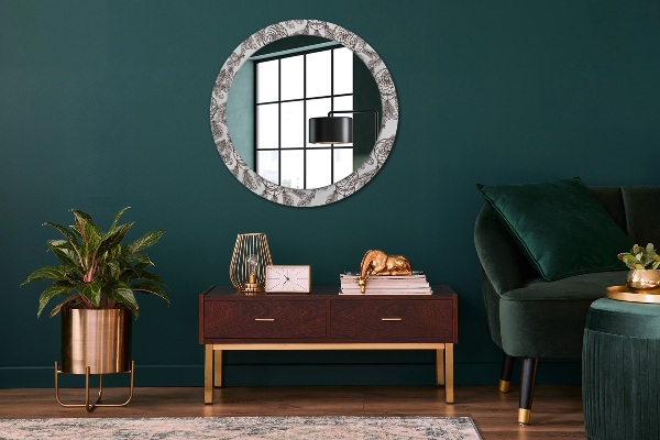 Miroir rond avec décoration Plumes de dreamcatcher