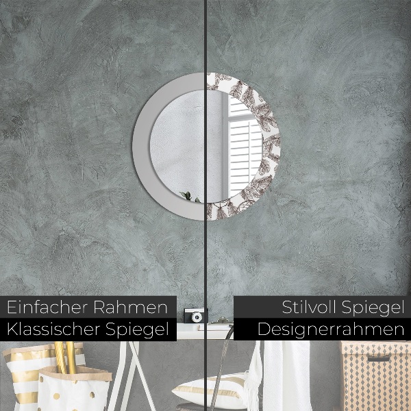 Miroir rond avec décoration Plumes de dreamcatcher