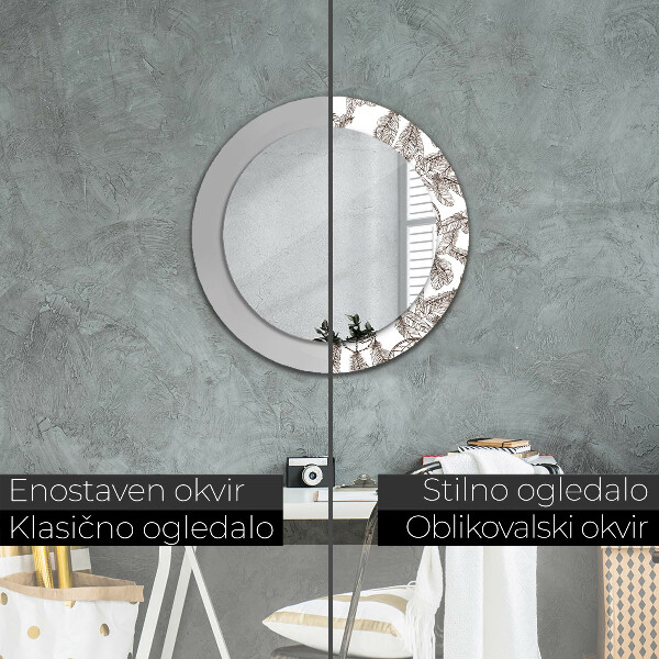 Miroir rond avec décoration Plumes de dreamcatcher