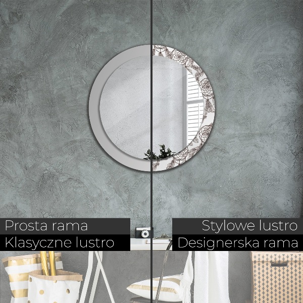 Miroir rond avec décoration Plumes de dreamcatcher