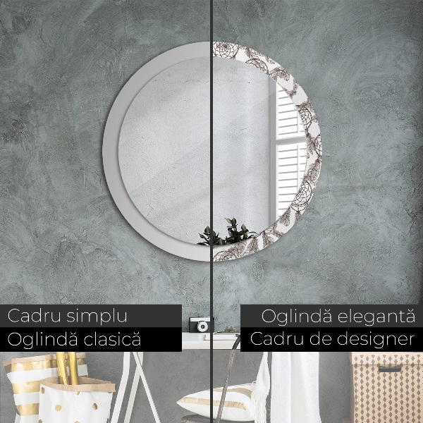 Miroir rond avec décoration Plumes de dreamcatcher