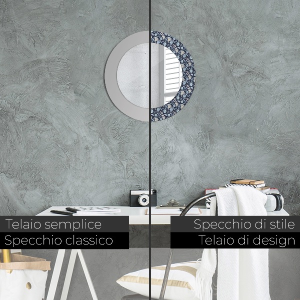 Miroir rond imprimé Motif boho