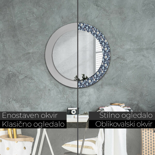 Miroir rond imprimé Motif boho
