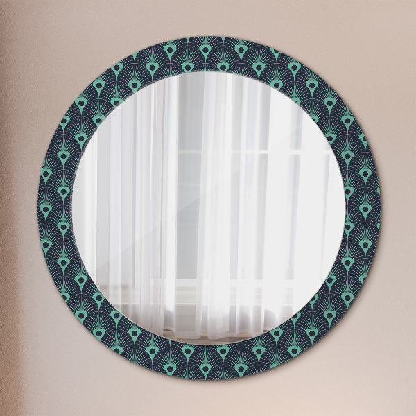 Miroir rond imprimé Motif floral