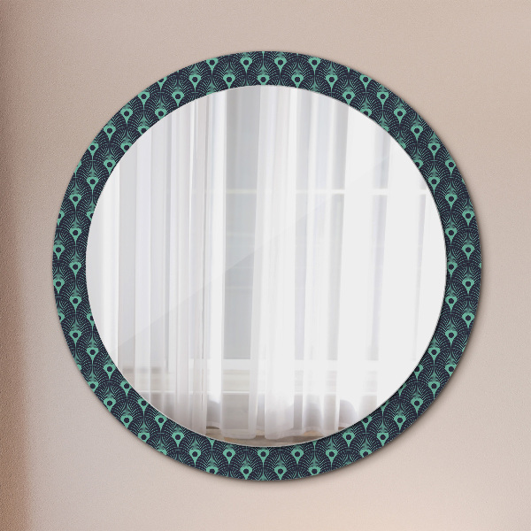 Miroir rond imprimé Motif floral