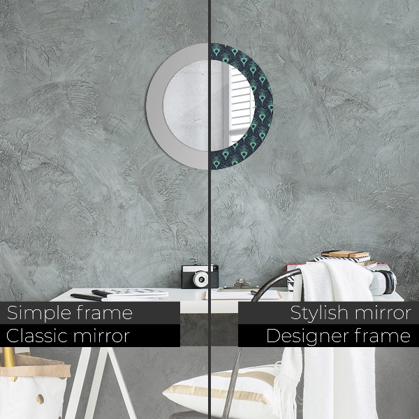 Miroir rond imprimé Motif floral