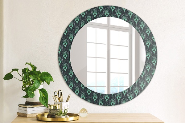 Miroir rond imprimé Motif floral