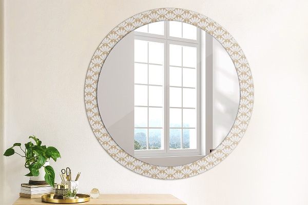 Miroir rond imprimé Fleur orientale