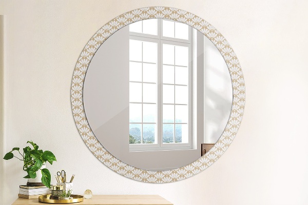Miroir rond imprimé Fleur orientale