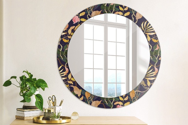 Miroir rond imprimé Plantes aquarelles