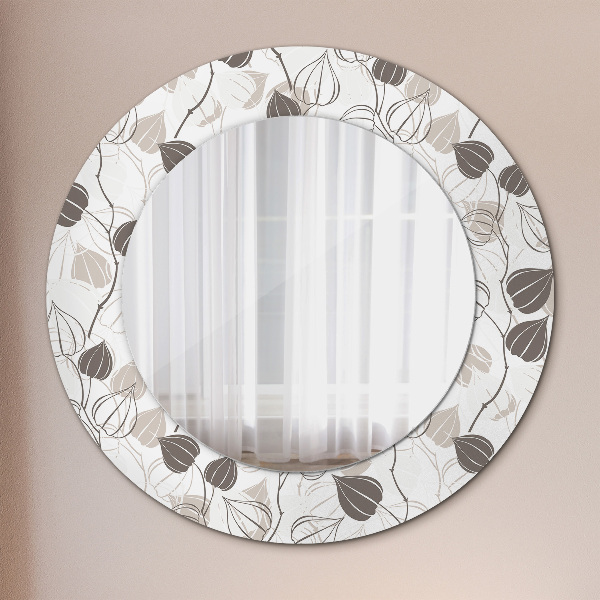 Miroir rond imprimé Résumé floral