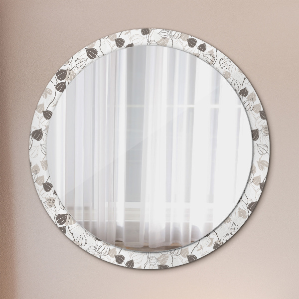 Miroir rond imprimé Résumé floral