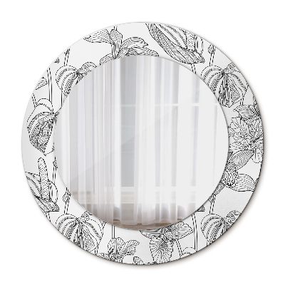 Miroir rond avec décoration Motif floral