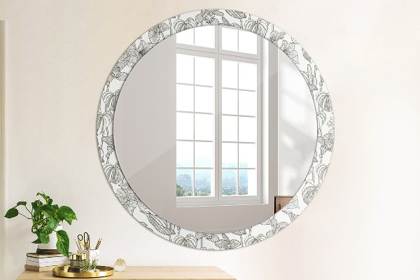 Miroir rond avec décoration Motif floral
