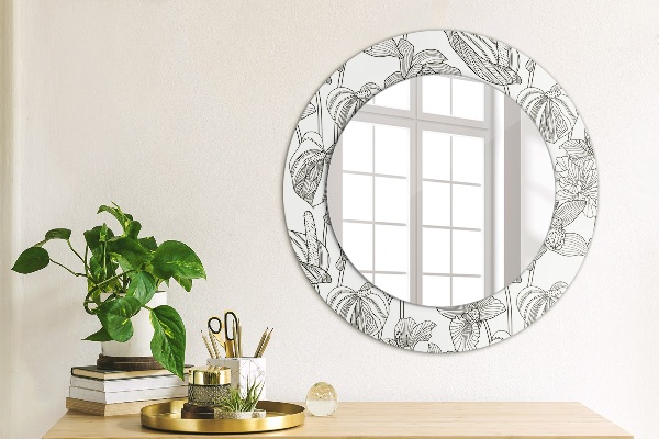 Miroir rond avec décoration Motif floral