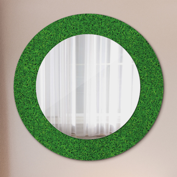 Miroir rond avec décoration L'herbe verte