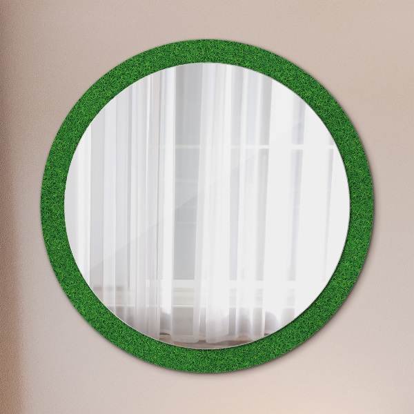 Miroir rond avec décoration L'herbe verte