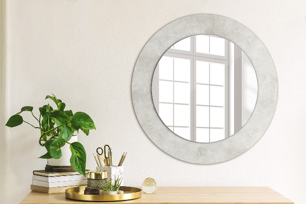 Miroir rond avec décoration Texture en béton
