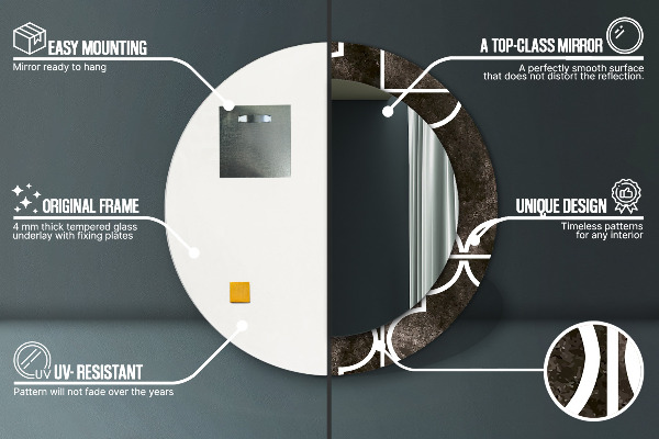 Miroir rond avec décoration Carreaux antiques
