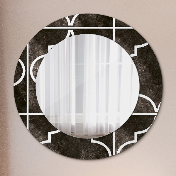 Miroir rond avec décoration Carreaux antiques