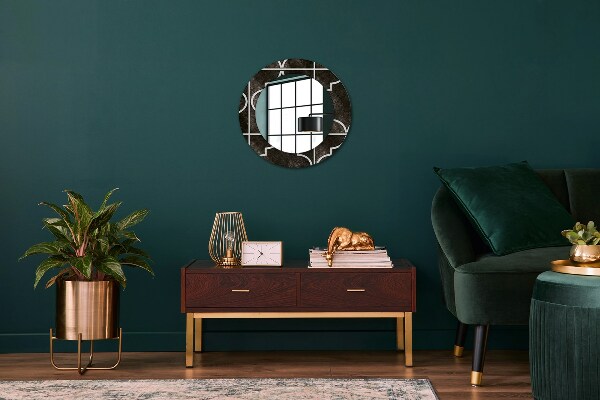 Miroir rond avec décoration Carreaux antiques