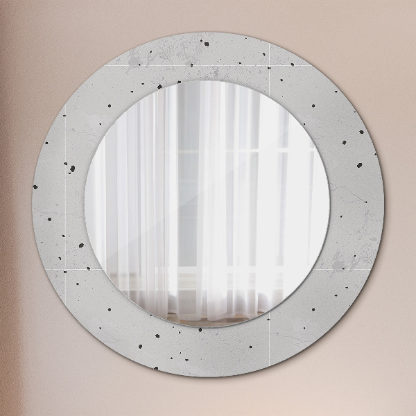 Miroir rond avec décoration Texture en béton
