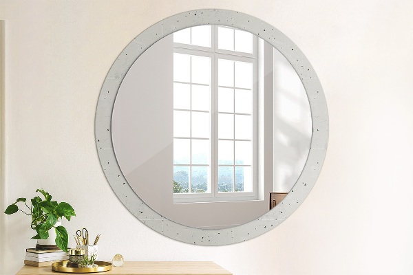 Miroir rond avec décoration Texture en béton