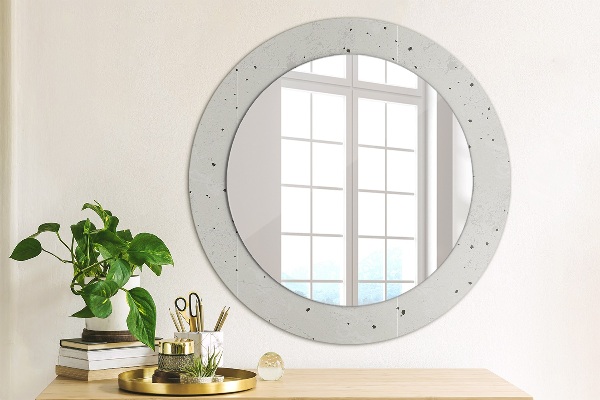 Miroir rond avec décoration Texture en béton