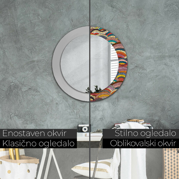Miroir rond avec décoration Ornement bohémique