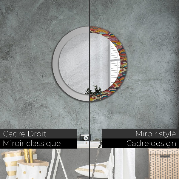 Miroir rond avec décoration Ornement bohémique