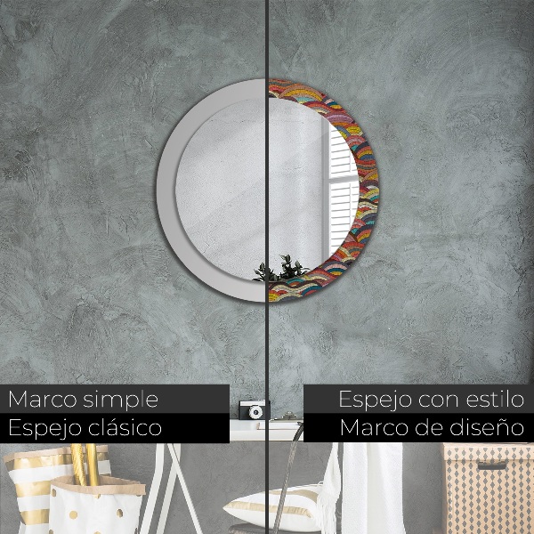 Miroir rond avec décoration Ornement bohémique