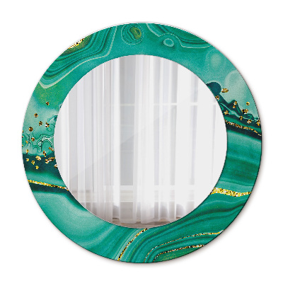 Miroir rond cadre avec impression Agate jaspis marble