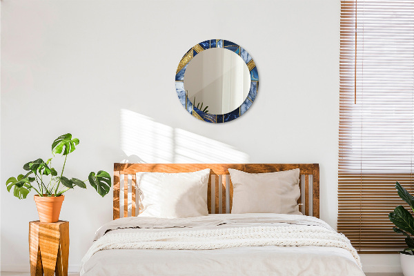 Miroir rond avec décoration Marbre moderne