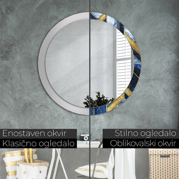 Miroir rond avec décoration Marbre moderne