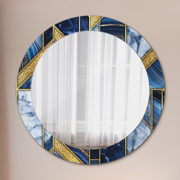 Miroir rond avec décoration Marbre moderne